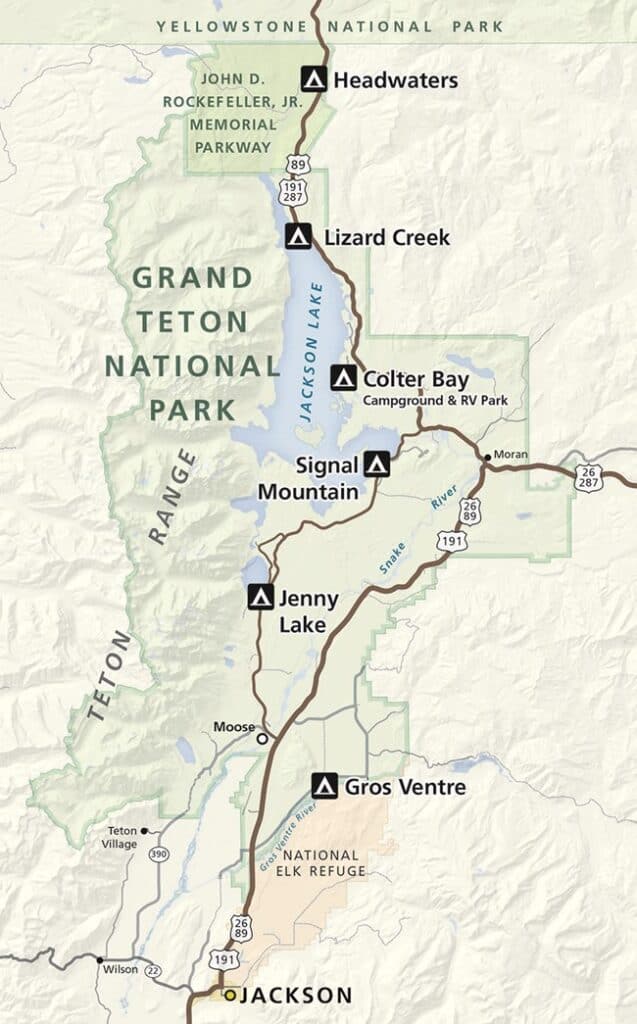 Los campamentos en el Parque Nacional Grand Teton ahora son solo para reserva